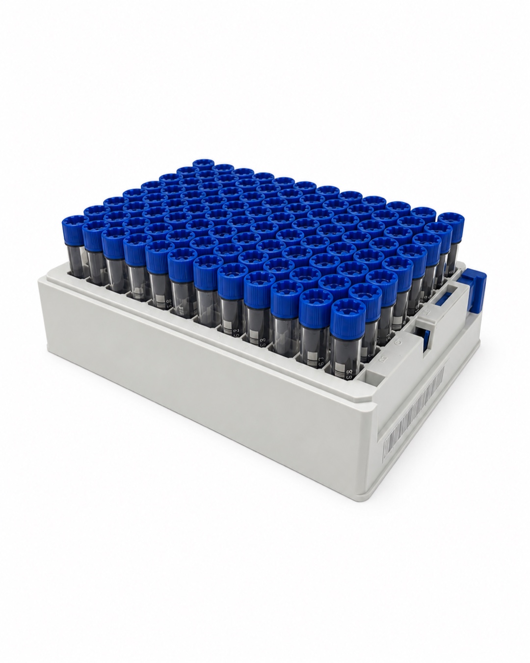 2D barcode screwcap tubes in an SBS-footprint rack